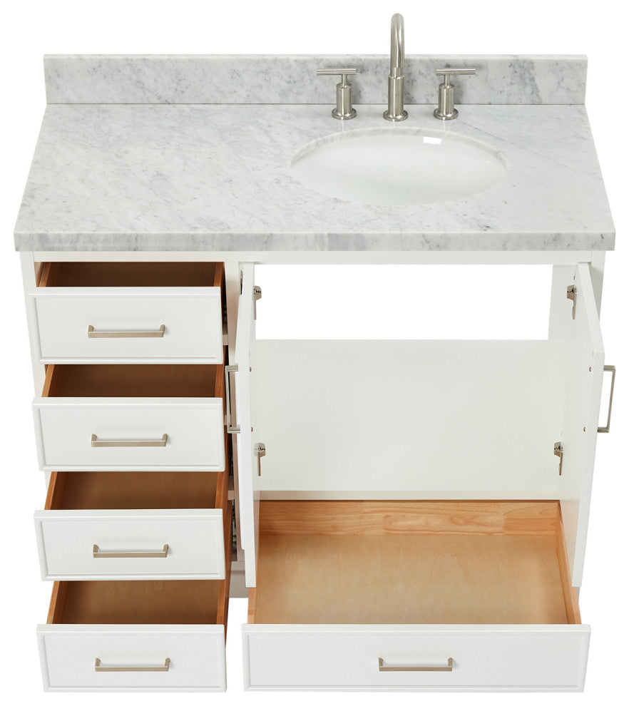 Ariel Stafford 43" Single Right Offset Oval Sink Bathroom Vanity