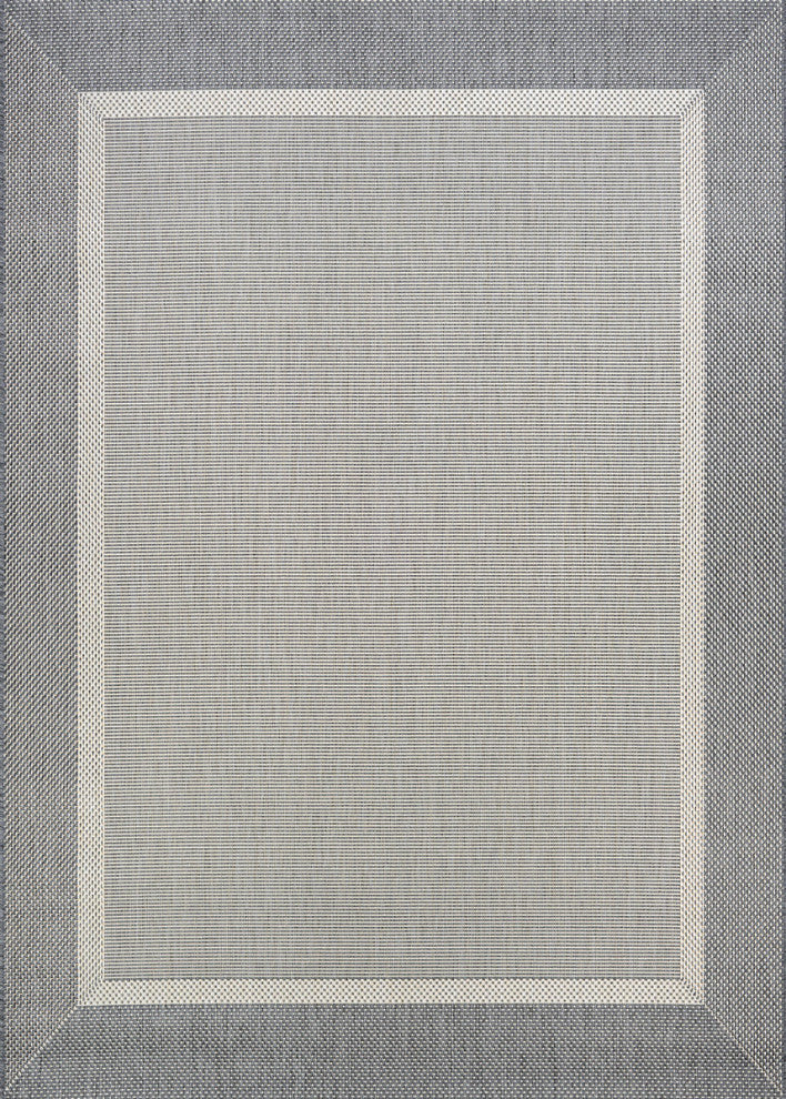 Couristan Recife Stria Texture 5526/3312 Outdoor Rug, Champagne/Grey, 2'3"x11'9" Runner