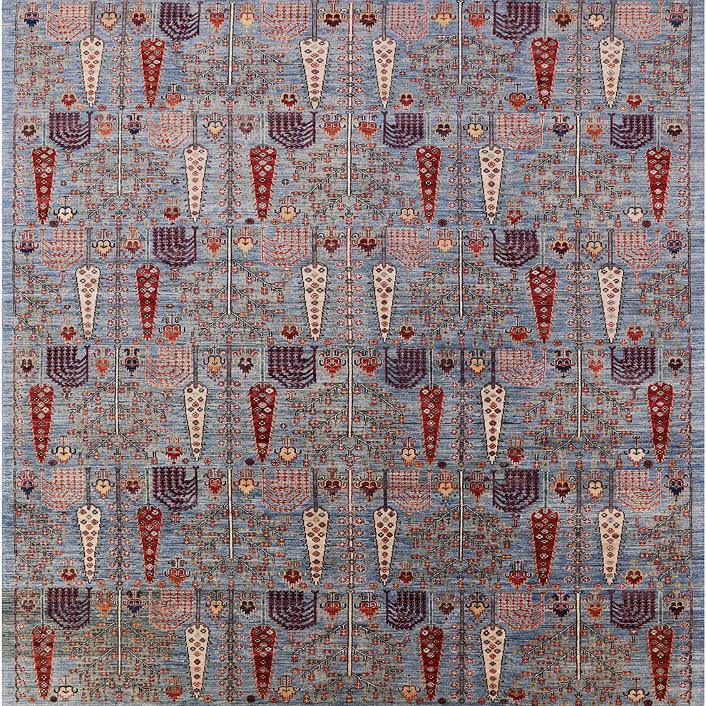 Ahgly Company Indoor Square Mid-Century Modern Area Rugs, 7' Square