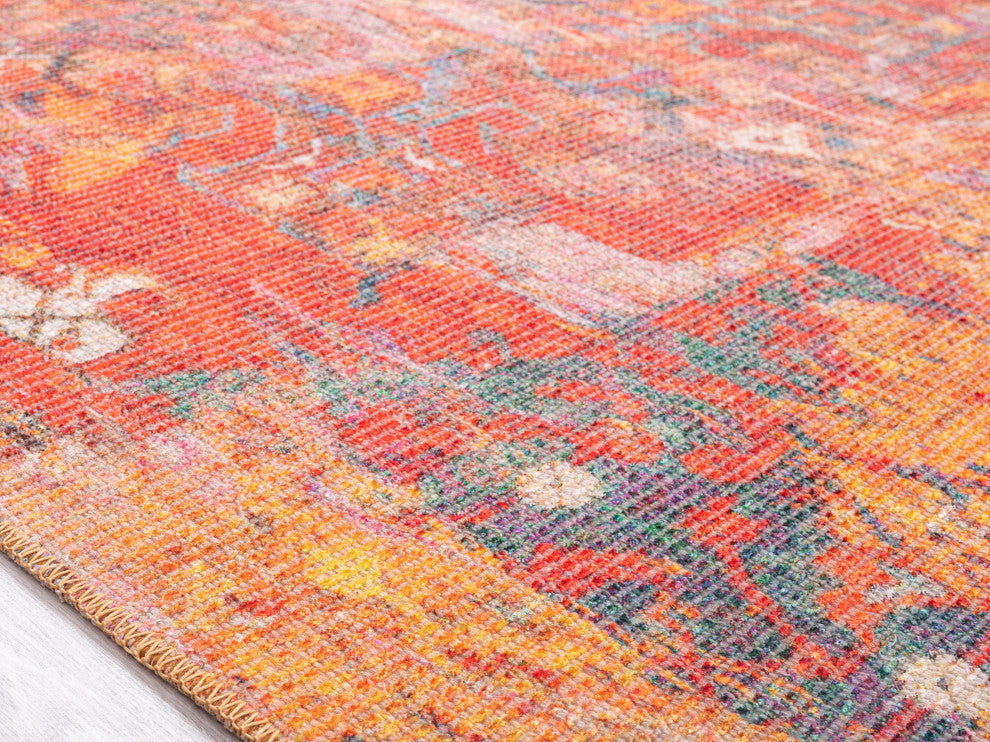 VER04 Vera Red Power Loomed Indoor Area Rug, Red, 8'6" X 11'6"