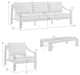 Mongo 4-Piece Outdoor Patio Furniture Set, Dark Brown Aluminum With Cushions, Black