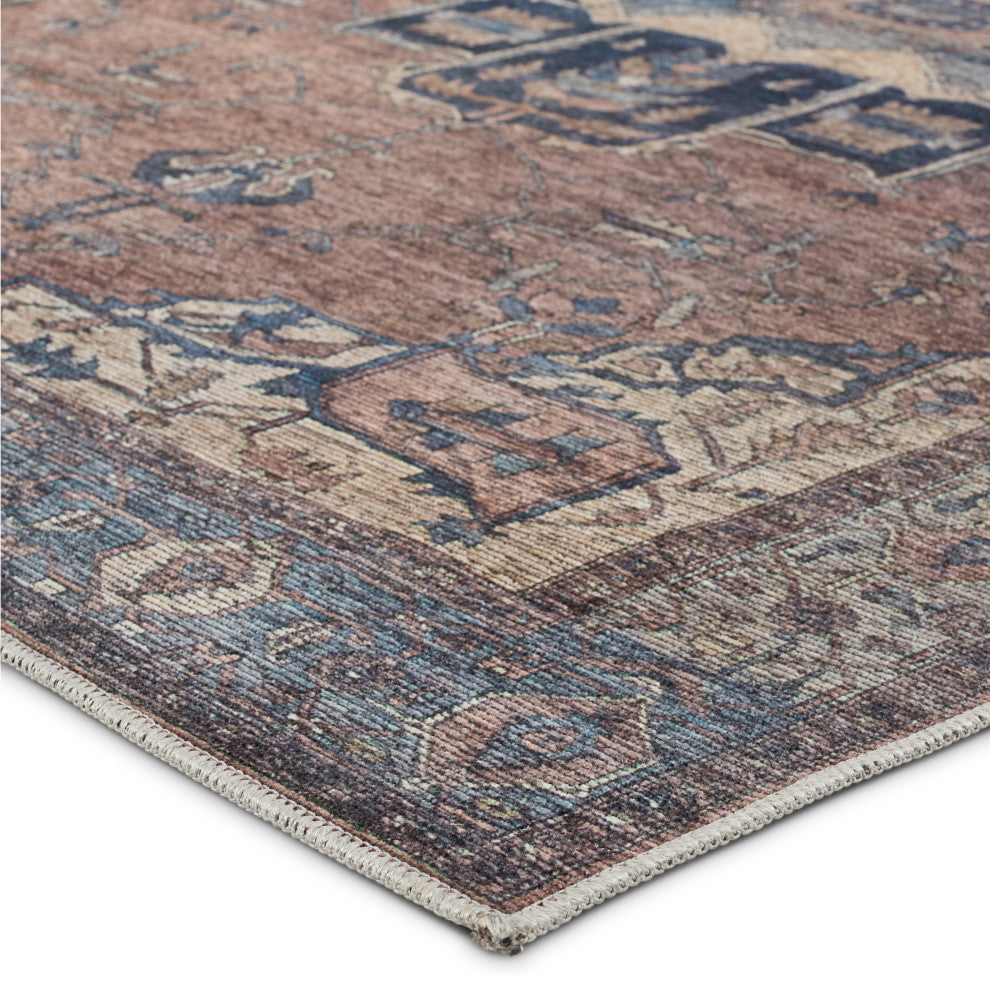 Vibe by Jaipur Living Barrymore Medallion Blue/ Dark Brown Area Rug 7'10"X10'
