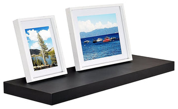 11.81" Depth Grande Floating Wall Shelves, Black, 35.43"