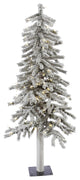 Vickerman Flocked Alpine Tree, 4', Warm White Led Lights