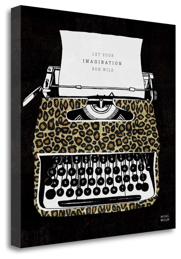 "Analog Jungle Typewriter" By Michael Mullan, Giclee on Gallery Wrap Canvas