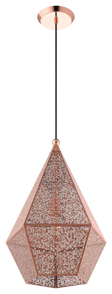 Livex Lighting Aberdeen 1 Light Rose Gold Large Pendant