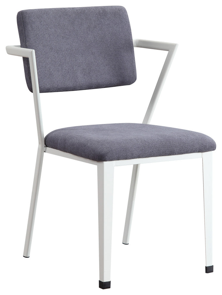 ACME Cargo Chair, Gray Fabric and White