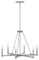 Hinkley Buchanan 6-Light Chandelier, Polished Nickel