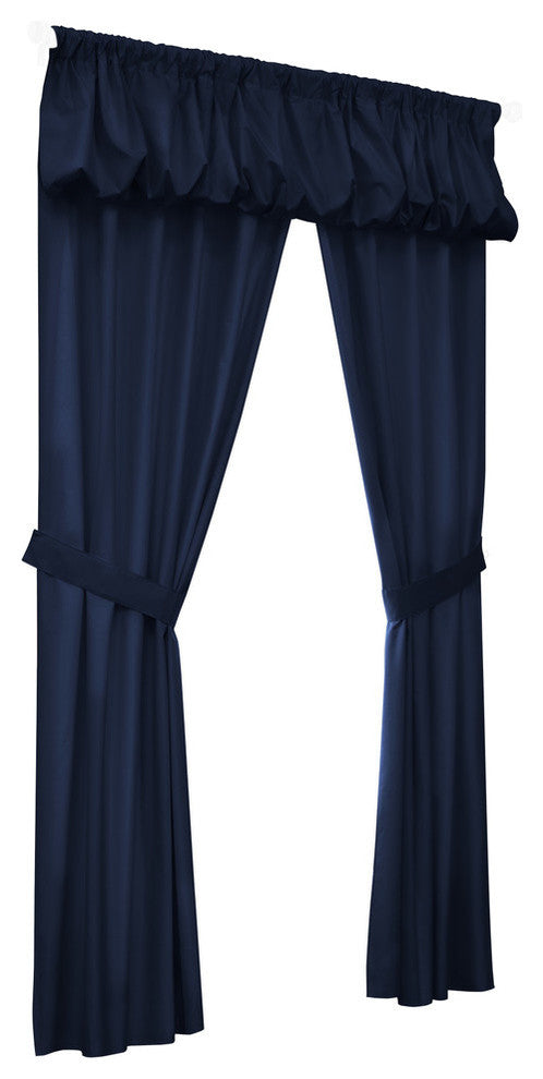Prescott Rod Pocket Curtain Panel Set 80 x 84 in Navy