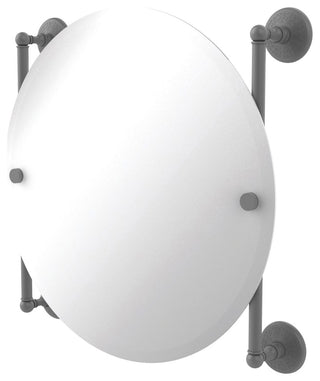 Monte Carlo Round Frameless Rail Mounted Mirror, Matte Gray