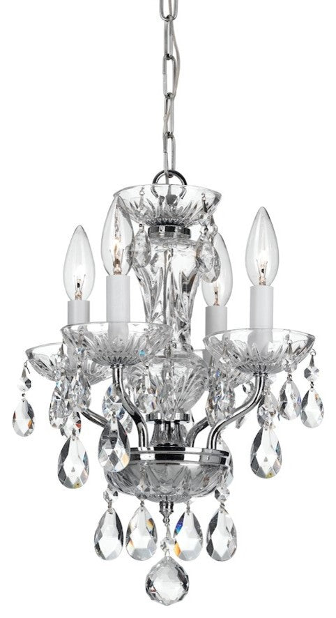 Crystorama 5534CHCLI Four Light Mini Chandelier Traditional Crystal