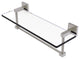 Montero 16" Glass Vanity Shelf with Integrated Towel Bar, Satin Nickel
