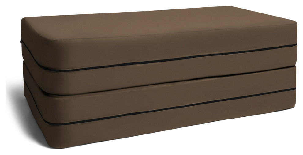 Zipline Big Kids Modular Sofa and Ottoman, Chocolate