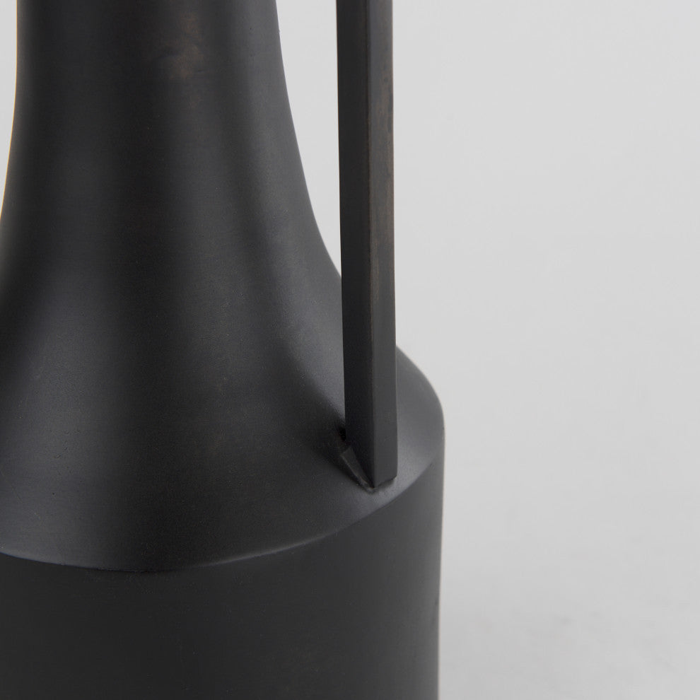 Aubrey Small 14.0H Black Iron Flower Vase
