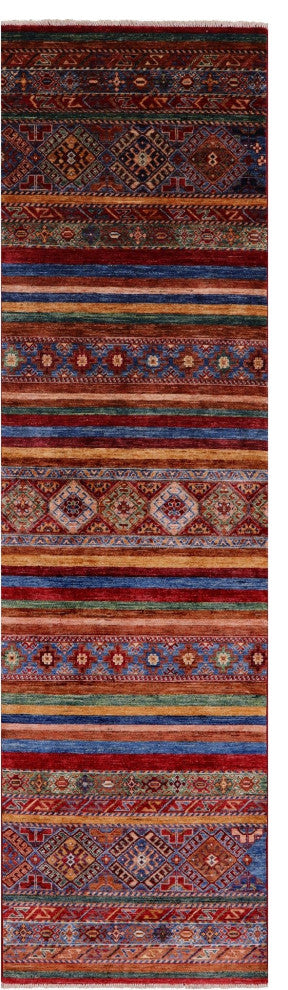 Khorjin Super Kazak Hand-Knotted Runner Rug 2' 8" X 9' 8" Q5459