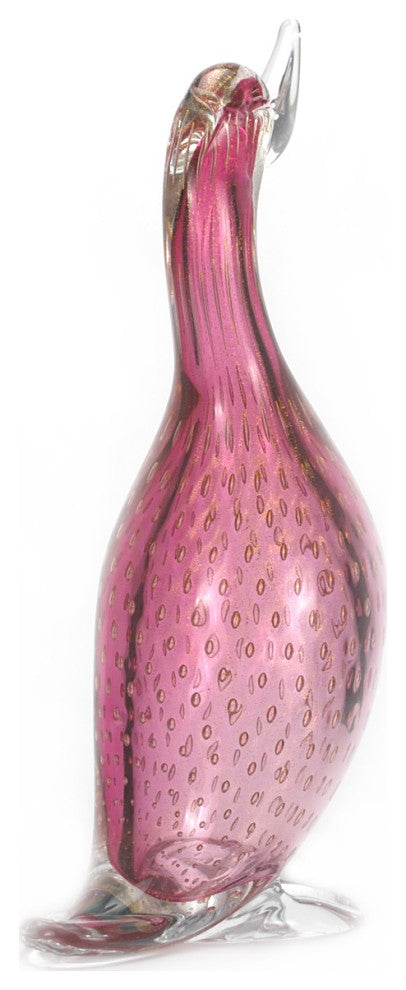 Murano Glass Duck Ruby Gold