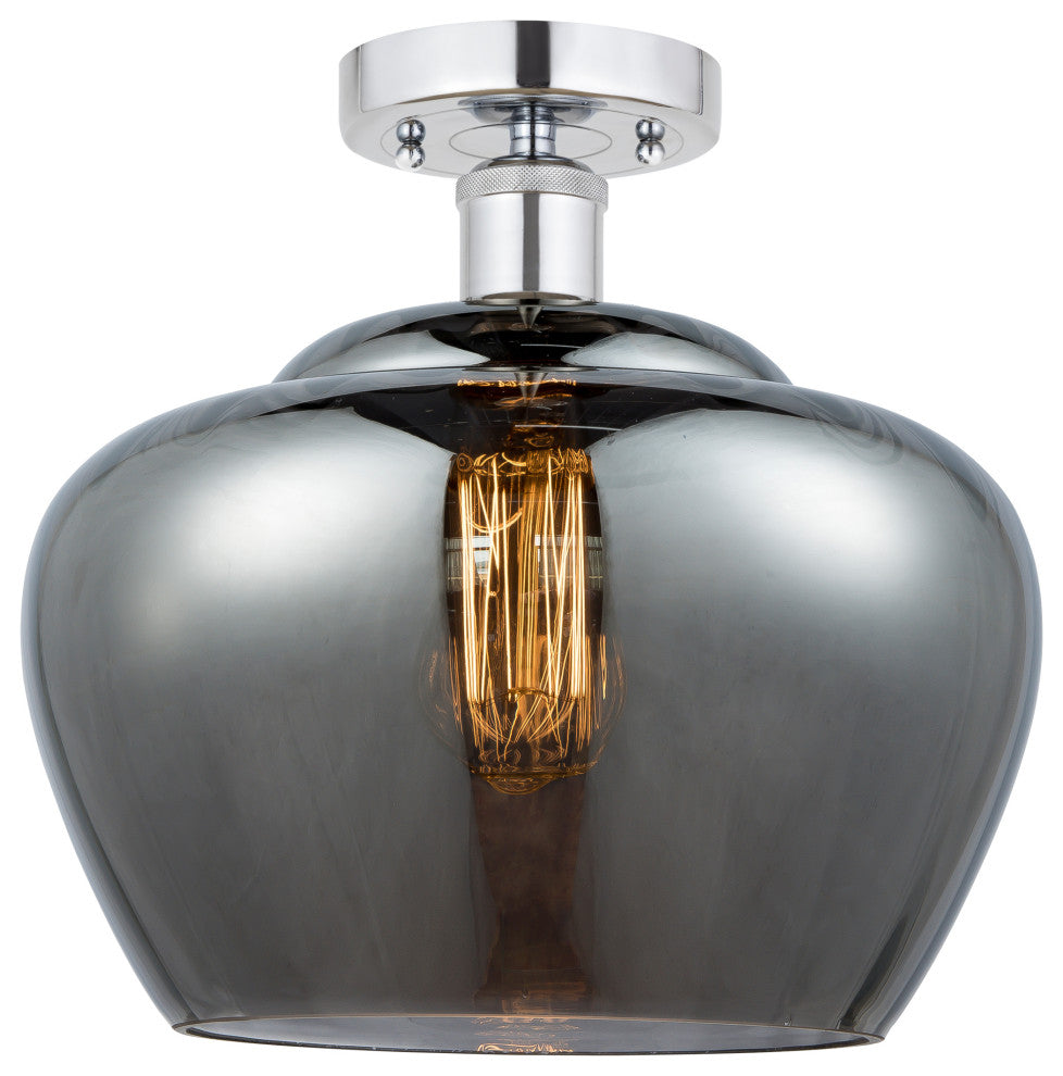 Innovations 616-1F-PC-G93-L Fenton 1 Light Semi-Flush Mount, Polished Chrome