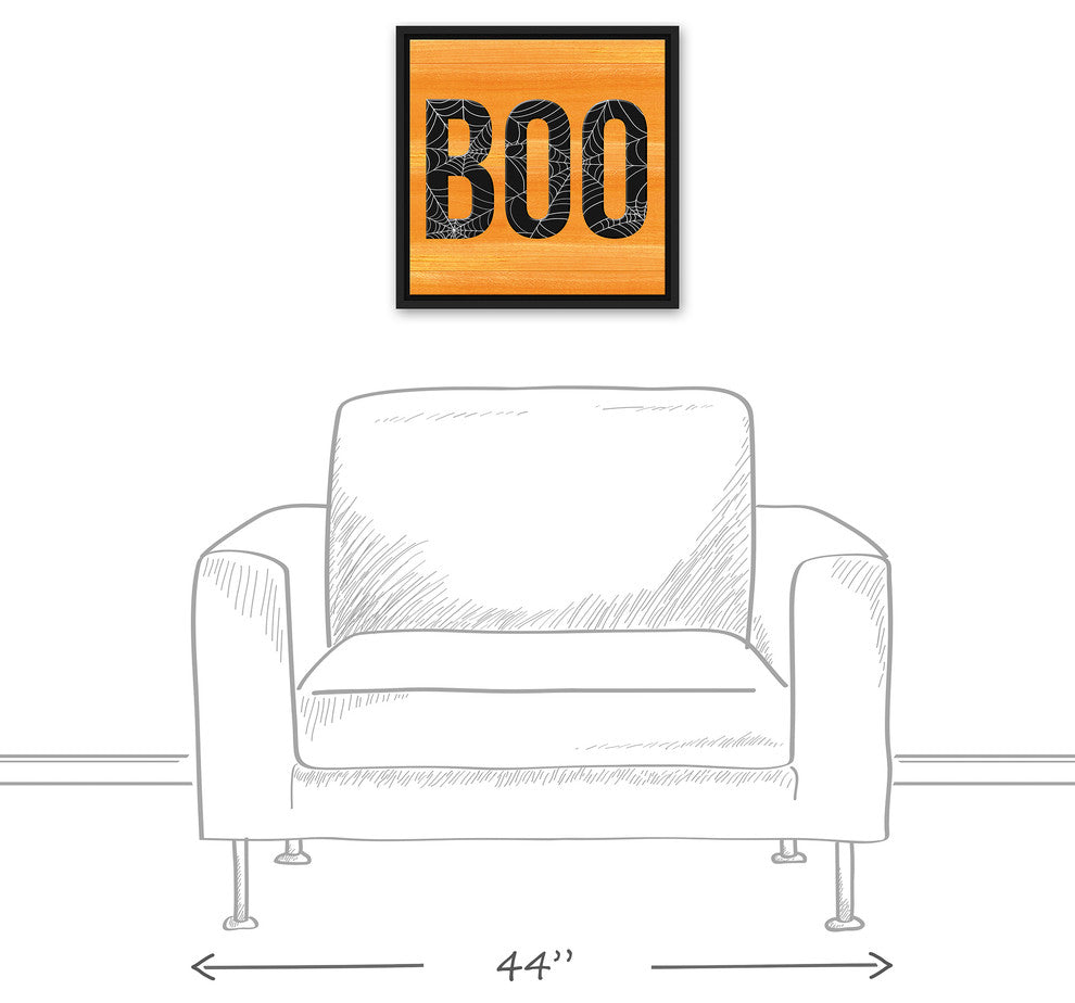 Boo 16"x16" Black Floating Framed Canvas
