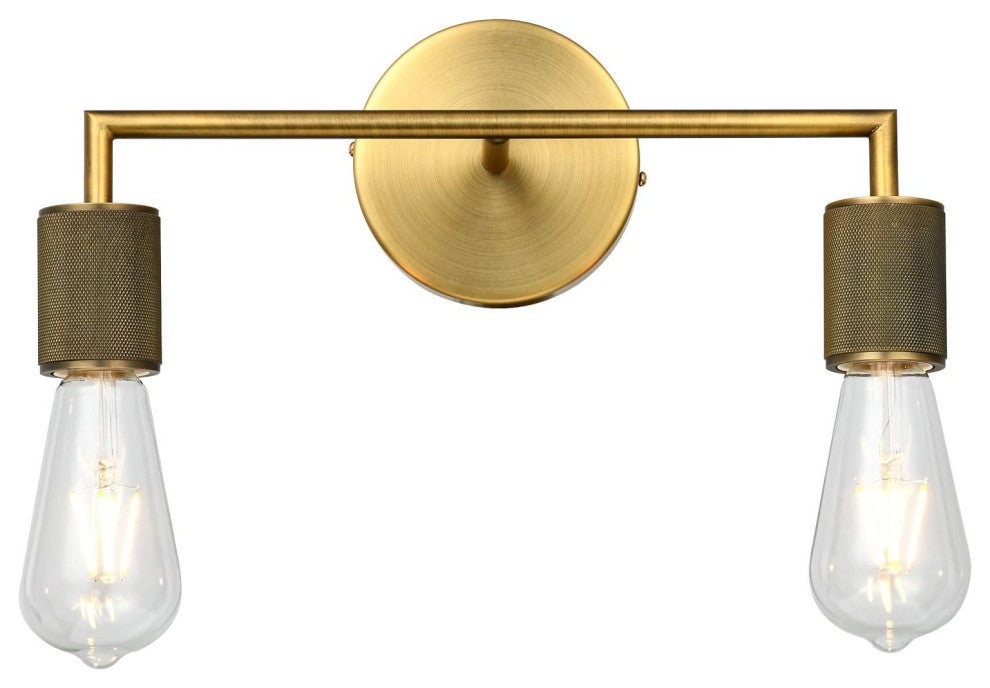 2-Light Simplicity Wall Sconce Antique Brass Wall Light Fixture