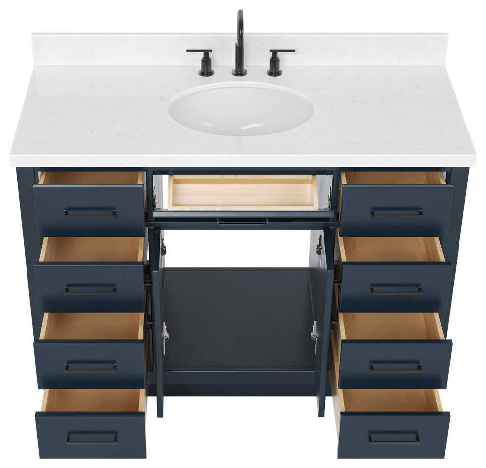 Ariel Hepburn 48"  Single Oval Sink Vanity, Carrara Quartz