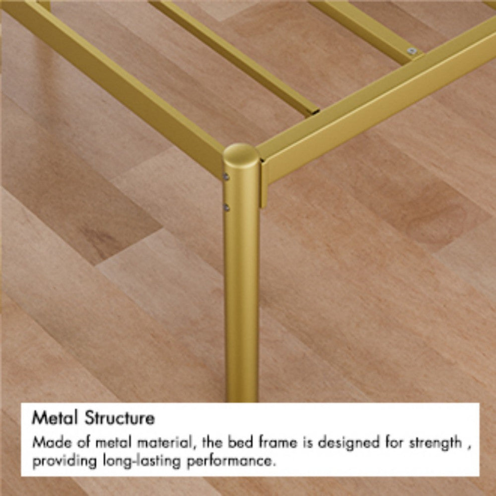 Gewnee Metal Steel Platform Bed Frame