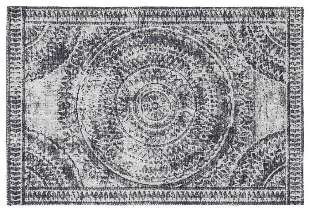 Indoor/Outdoor Sedona SN7 Pewter Machine Washable 1'8" x 2'6" Rug