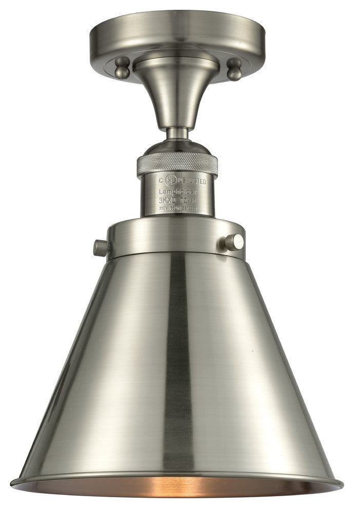 Appalachian 1-Light Semi-Flush Mount, Brushed Satin Nickel, Brushed Satin Nickel