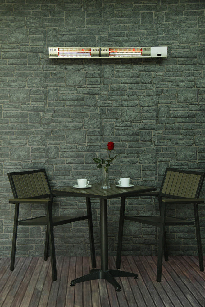 Energ+ Infrared Electric Outdoor Heater, Wall Mounted, with Gold Tube