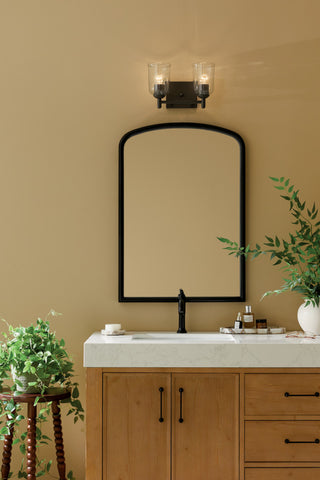 Shailene 12.5" 2-Light Vanity Light With Clear Glass, Olde Bronze