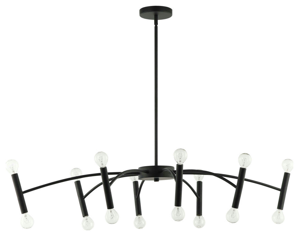 Aragog 16 Light Incandescent Horizontal Pendant, Matte Black