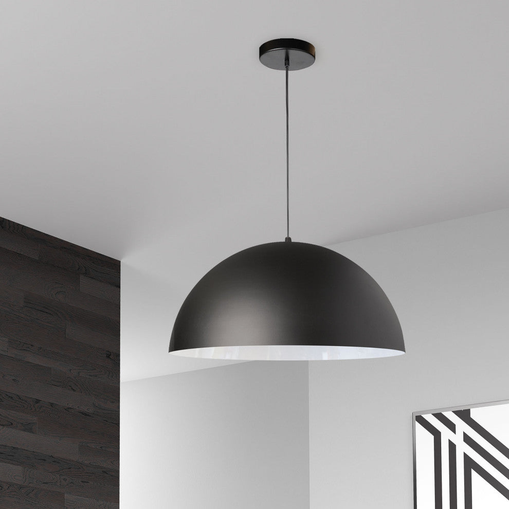 1-Light Incandescent Pendant, Matte Black