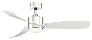 SculptAire 52" Ceiling Fan - Chrome with LED Light Kit