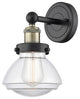 Olean 1-Light 7" Sconce, Black Antique Brass Finish, Clear Shade