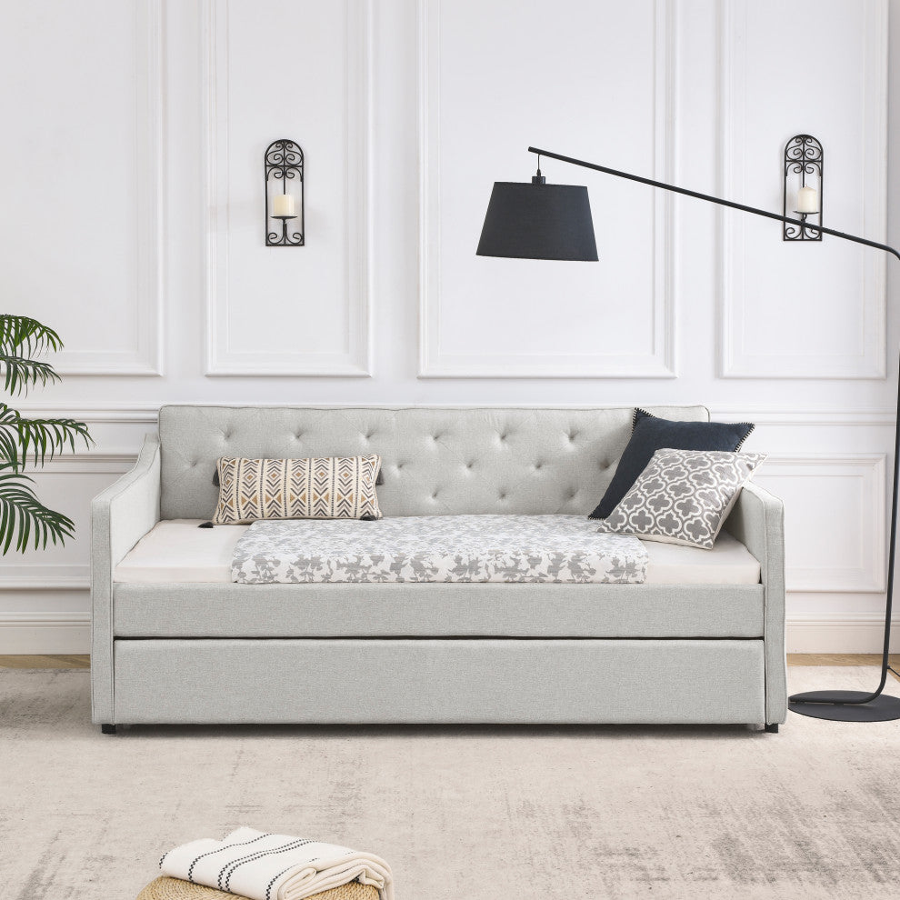 Gewnee Twin Size Daybed with Twin Size Trundle