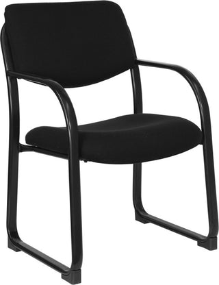 Fabric Executive Side Chair With Sled Base, Black, 23"x20"x34"