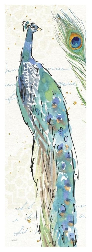 "Peacock Garden IV" Digital Paper Print by Anne Tavoletti, 26"x74"