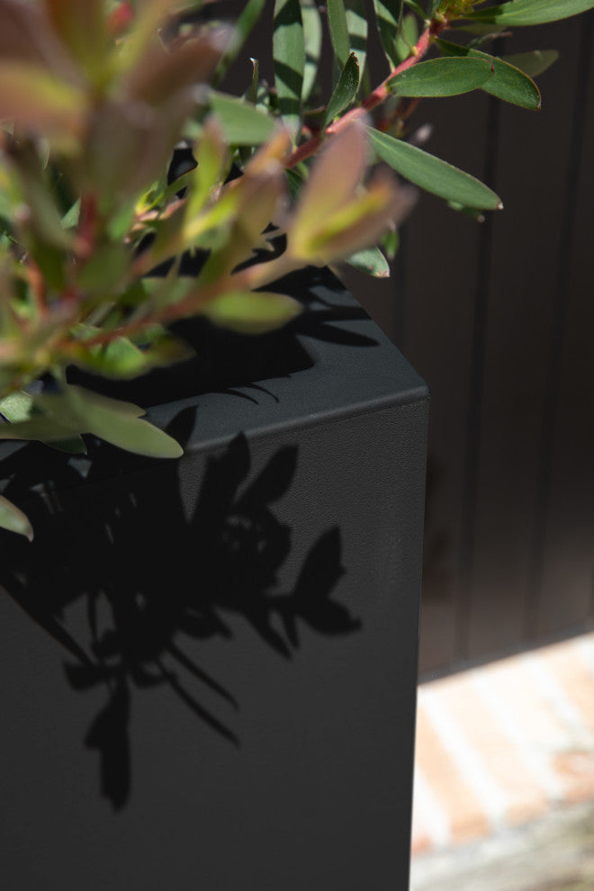 Veradek Block Series Pedestal Planter, Black, Tall