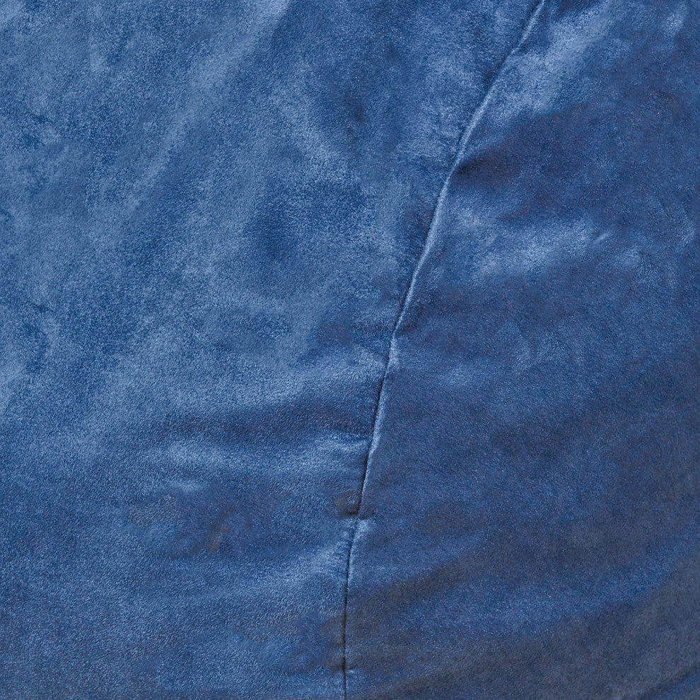 GDF Studio Baron Traditional 8' Suede Bean Bag, Midnight Blue