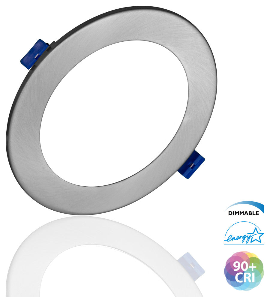 DLE6 Series 6" Round Downlight, Nickel, 5000k