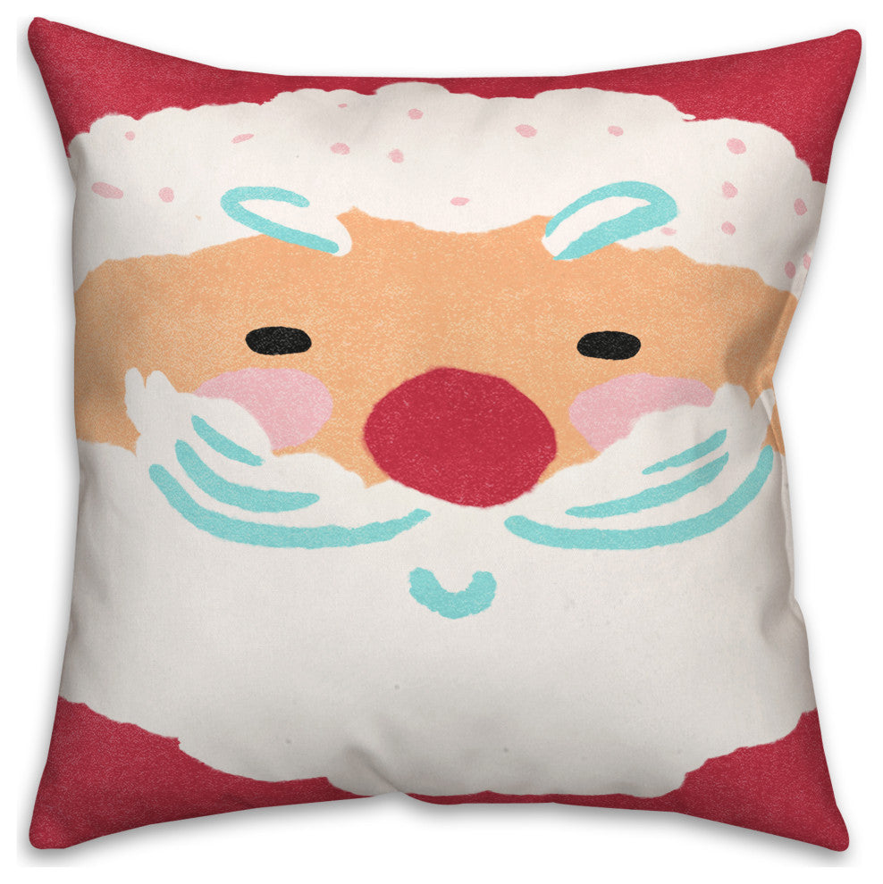 Santa Face 18x18 Spun Poly Pillow
