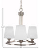 Paramount Uplight 3-Light Chandelier, Brushed Nickel, 6" White Matrix Glass