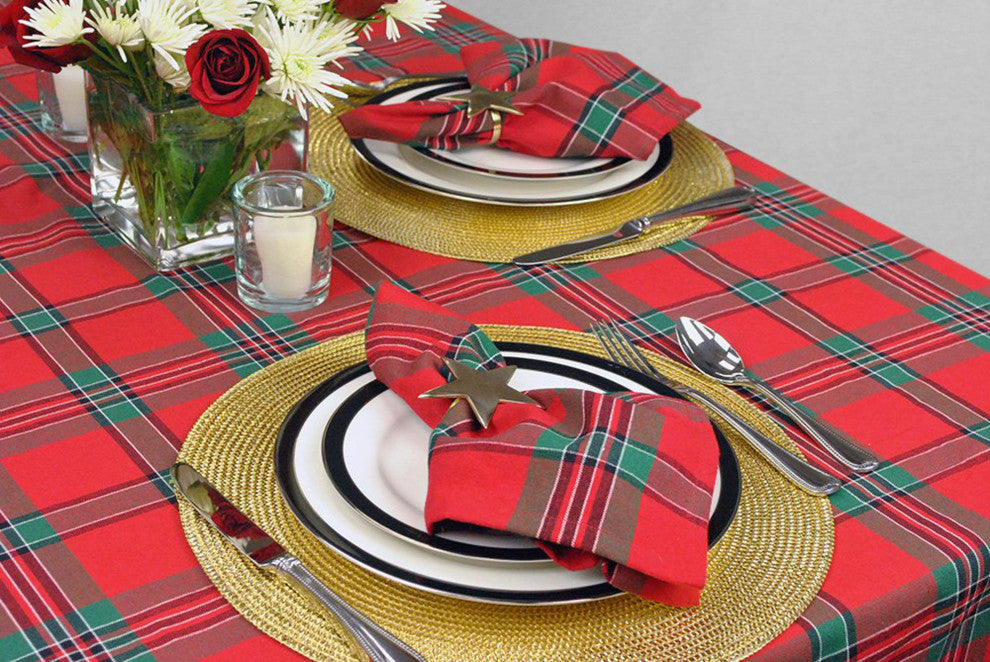 Holiday Plaid Tablecloth 60"X84