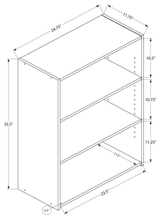Bookshelf, Bookcase, 4 Tier, 36"H, Office, Bedroom, Laminate, Brown