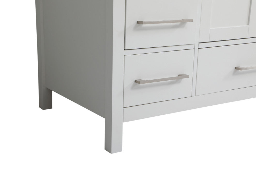 Iris 48" Single Bathroom Vanity, White With Backsplash