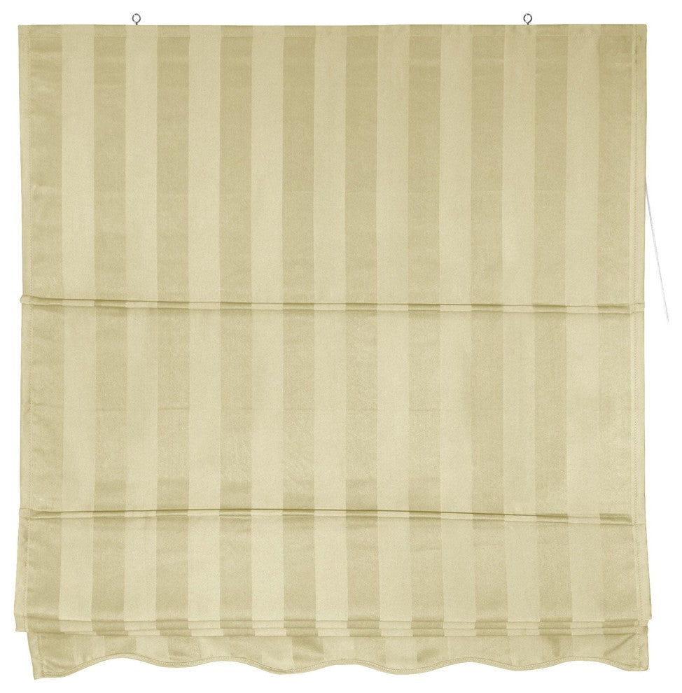 Striped Roman Shades, Cream, 24"x72"