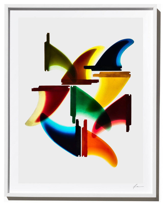 "G&S Starfins" Surf Art Photograph, White Frame, 14''x18''