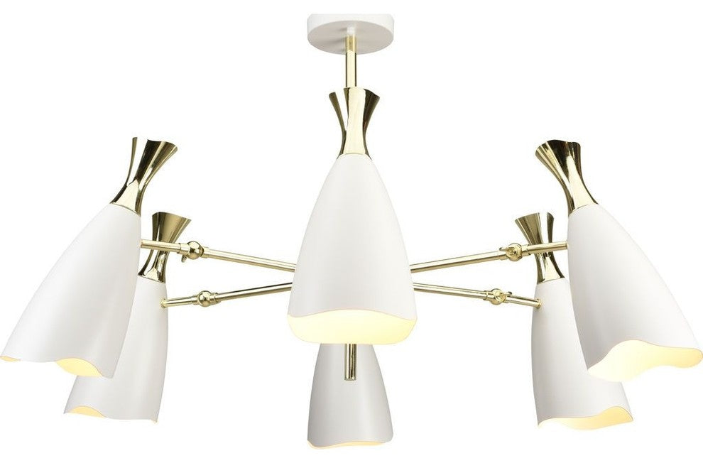 Nuevo Living Cella Lighting Pendant, White Steel Metal