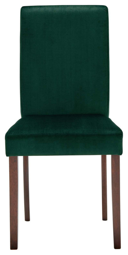 Side Dining Chair, Set of 2, Velvet, Wood, Green, Modern, Cafe Bistro Restaurant