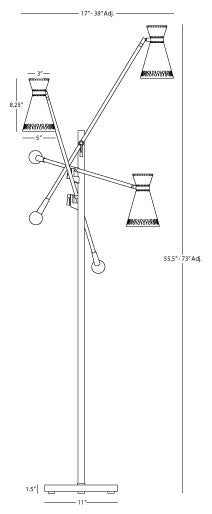 Robert Abbey W696 Jonathan Adler Havana Floor Lamp