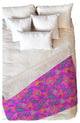 Hello Sayang Summer Batik Fuchsia Fleece Throw Blanket